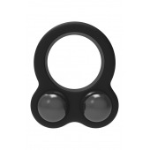 Черное эрекционное кольцо с утяжелителями Cockring Dual Weight - Dream Toys - в Первоуральске купить с доставкой