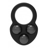 Черное эрекционное кольцо с утяжелителями - Dream Toys - в Первоуральске купить с доставкой