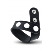 Черное эрекционное кольцо на кнопках - Blush Novelties - в Первоуральске купить с доставкой