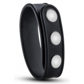 Черное эрекционное кольцо на кнопках - Blush Novelties - в Первоуральске купить с доставкой