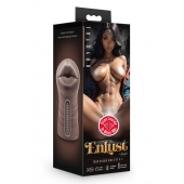 Коричневый мастурбатор-ротик Krystal Vibrating Masturbator - Blush Novelties - в Первоуральске купить с доставкой