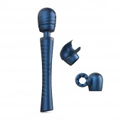 Синий вибромассажёр с насадками Man.wand Edgy - Manwan - в Первоуральске купить с доставкой
