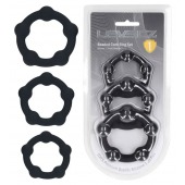 Набор из 3 эрекционных колец Beaded Silicone Cockring Set - Shots Media BV - в Первоуральске купить с доставкой