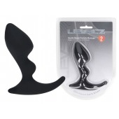 Черная анальная пробка для массажа простаты Double Ripple Silicone Prostate Massager - Shots Media BV - в Первоуральске купить с доставкой