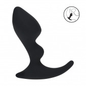 Черная анальная пробка для массажа простаты Double Ripple Silicone Prostate Massager - Shots Media BV - в Первоуральске купить с доставкой