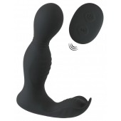 Черная анальная пробка с вибрацией, вращением и пультом ДУ RC Butt Plug with 2 Functions - Orion - в Первоуральске купить с доставкой