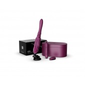 Фиолетовая секс-машина с функцией нагрева, насадками и присоской Sesh - Zalo - купить с доставкой в Первоуральске