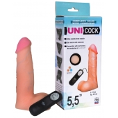 Фаллическая насадка Харнесс UNICOCK 5,5  с вибрацией - 17 см. - LOVETOY (А-Полимер) - купить с доставкой в Первоуральске