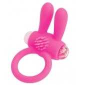 Розовое эрекционное виброкольцо A-toys с ушками - A-toys - в Первоуральске купить с доставкой