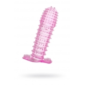 Гелевая розовая насадка с шипами - 12 см. - Toyfa Basic - в Первоуральске купить с доставкой