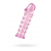 Гелевая розовая насадка на фаллос с шипами - 12 см. - Toyfa Basic - в Первоуральске купить с доставкой