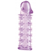 Гелевая фиолетовая насадка на фаллос с шипами - 12 см. - Toyfa Basic - в Первоуральске купить с доставкой