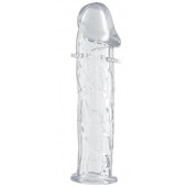 Гладкая прозрачная насадка с усиками под головкой - 12,5 см. - Toyfa Basic - в Первоуральске купить с доставкой