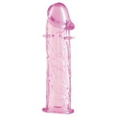 Гладкая розовая насадка с усиками под головкой - 12,5 см. - Toyfa Basic - в Первоуральске купить с доставкой