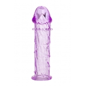 Гладкая фиолетовая насадка с усиками под головкой - 12,5 см. - Toyfa Basic - в Первоуральске купить с доставкой