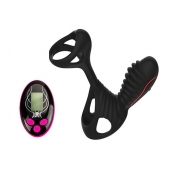 Чёрная насадка на фаллос Gladiator + LRS  с трехкнопочным пультом управления - Adrien Lastic - в Первоуральске купить с доставкой