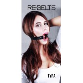 Чёрный кожаный чокер-кляп Tyra Black - Rebelts - купить с доставкой в Первоуральске