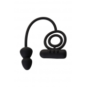Чёрное эрекционное кольцо с вибропулькой и анальным хвостом - Erotist Adult Toys - в Первоуральске купить с доставкой