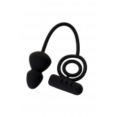 Чёрное эрекционное кольцо с вибростимулятором и анальным хвостом - Erotist Adult Toys - в Первоуральске купить с доставкой