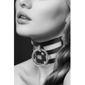 Чёрный тройной чокер с большим кольцом - Bijoux Pour Toi - купить с доставкой в Первоуральске