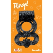Чёрное эрекционное кольцо Rings Treadle с подхватом - Lola Games - в Первоуральске купить с доставкой