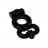 Чёрное эрекционное кольцо Rings Treadle с подхватом - Lola Games - в Первоуральске купить с доставкой