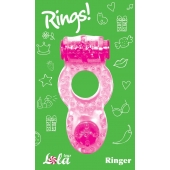 Розовое эрекционное кольцо с вибрацией Rings Ringer - Lola Games - в Первоуральске купить с доставкой
