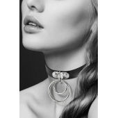 Черный чокер с двумя кольцами - Bijoux Pour Toi - купить с доставкой в Первоуральске