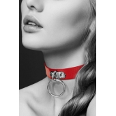 Красный узенький чокер с кольцом - Bijoux Pour Toi - купить с доставкой в Первоуральске