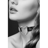Чёрный чокер с кольцом в форме сердца - Bijoux Pour Toi - купить с доставкой в Первоуральске