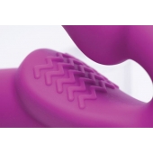 Ярко-розовый безремневой вибрострапон Evoke Vibrating Strapless Silicone Strap-on Dildo - XR Brands - купить с доставкой в Первоуральске