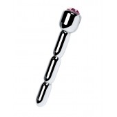 Серебристый уретральный плаг со стразом - 7 см. - ToyFa - купить с доставкой в Первоуральске