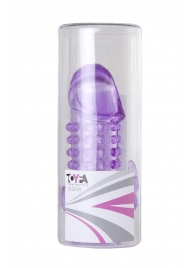 Закрытая фиолетовая насадка с 2 отростками - 13 см. - Toyfa Basic - в Первоуральске купить с доставкой