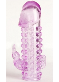 Закрытая фиолетовая насадка с 2 отростками - 13 см. - Toyfa Basic - в Первоуральске купить с доставкой