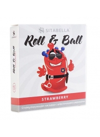 Стимулирующий презерватив-насадка Roll   Ball Strawberry - Sitabella - купить с доставкой в Первоуральске