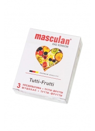 Жёлтые презервативы Masculan Ultra Tutti-Frutti с фруктовым ароматом - 3 шт. - Masculan - купить с доставкой в Первоуральске