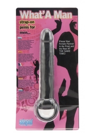 Чёрная насадка на пенис для анальной стимуляции WHATA MAN - 16 см. - Seven Creations - в Первоуральске купить с доставкой