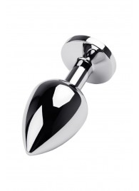 Серебристая коническая анальная пробка с красным кристаллом - 8 см. - ToyFa - купить с доставкой в Первоуральске