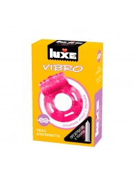 Розовое эрекционное виброкольцо Luxe VIBRO  Ужас Альпиниста  + презерватив - Luxe - в Первоуральске купить с доставкой