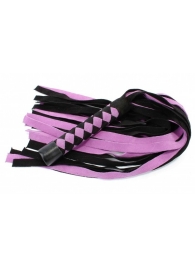 Черно-розовая плеть из замши - 58 см. - БДСМ Арсенал - купить с доставкой в Первоуральске