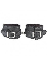 Черные фиксаторы для ног на цепи с мехом внутри - Lux Fetish - купить с доставкой в Первоуральске