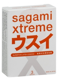 Ультратонкие презервативы Sagami Xtreme SUPERTHIN - 3 шт. - Sagami - купить с доставкой в Первоуральске