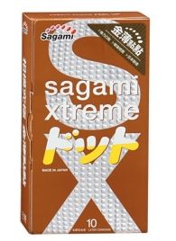 Презервативы Sagami Xtreme FEEL UP с точечной текстурой и линиями прилегания - 10 шт. - Sagami - купить с доставкой в Первоуральске