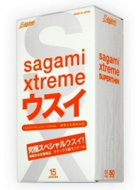 Ультратонкие презервативы Sagami Xtreme SUPERTHIN - 15 шт. - Sagami - купить с доставкой в Первоуральске