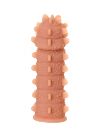 Телесная реалистичная насадка KOKOS Extreme Sleeve 04 с дополнительной стимуляцией - 12,7 см. - KOKOS - в Первоуральске купить с доставкой