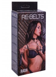 Черный поводок и чокер с кольцом Rada - Rebelts - купить с доставкой в Первоуральске