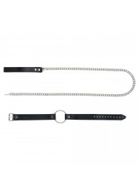 Черный поводок и чокер с кольцом Rada - Rebelts - купить с доставкой в Первоуральске