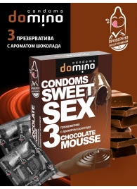 Презервативы для орального секса DOMINO Sweet Sex с ароматом шоколадного мусса - 3 шт. - Domino - купить с доставкой в Первоуральске