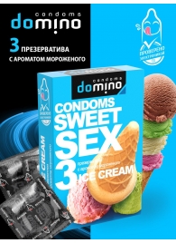 Презервативы для орального секса DOMINO Sweet Sex с ароматом мороженого - 3 шт. - Domino - купить с доставкой в Первоуральске