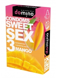 Презервативы для орального секса DOMINO Sweet Sex с ароматом манго - 3 шт. - Domino - купить с доставкой в Первоуральске